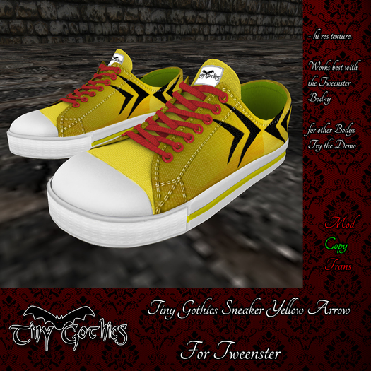 Tiny Gothics Tweenster Sneakers  Yellow Arrow