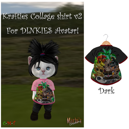 *MC*  DINKIES SHIRT - Krafties Collage v2 (DARK)