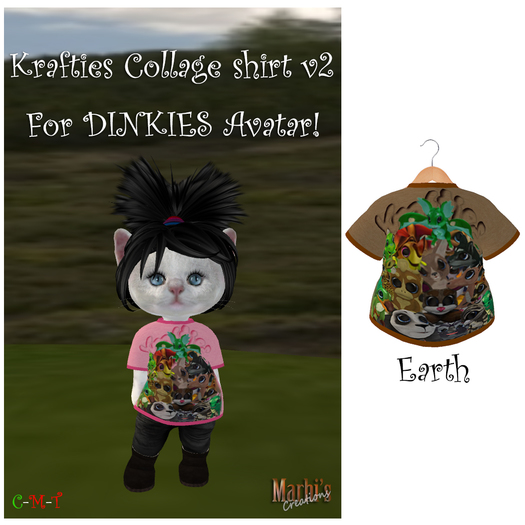 *MC*  DINKIES SHIRT - Krafties Collage v2 (EARTH)