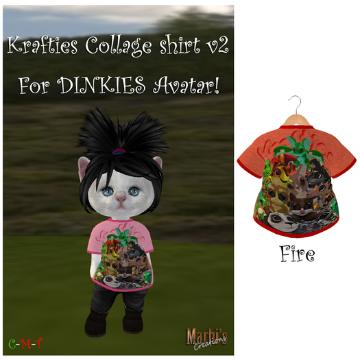 *MC*  DINKIES SHIRT - Krafties Collage v2 (FIRE)