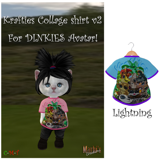*MC*  DINKIES SHIRT - Krafties Collage v2 (LIGHTNING)