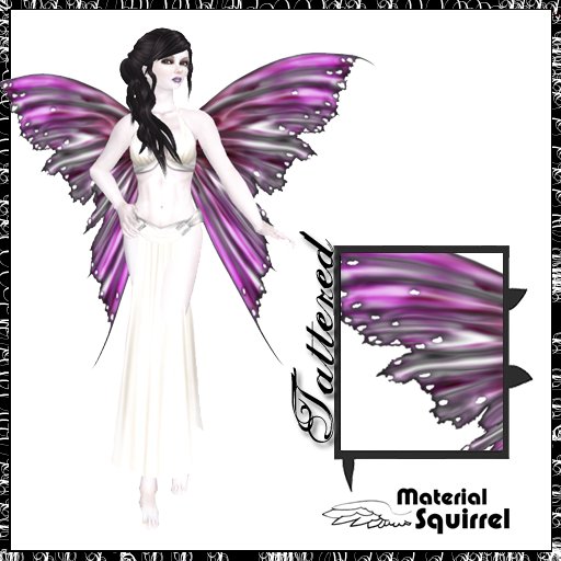 Tattered Fairy Wings in Pink Sugar - Flexi Scripted Wings