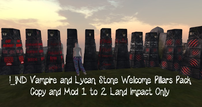 !_!ND Gothic Stone Pillars Vampire Lycan Pack