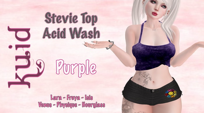 (kuid) Stevie Acid Washed Top - Purple