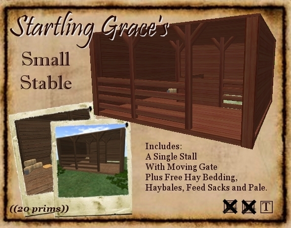 ~SG~ Dark Red Small Horse Stable (transferable)