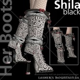 SHILA Black and White Maze Fantasy Boots
