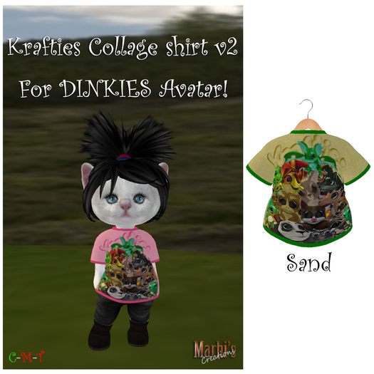 *MC*  DINKIES SHIRT - Krafties Collage v2 (SAND)