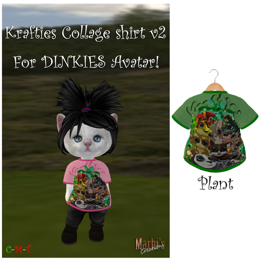 *MC*  DINKIES SHIRT - Krafties Collage v2 (PLANT)