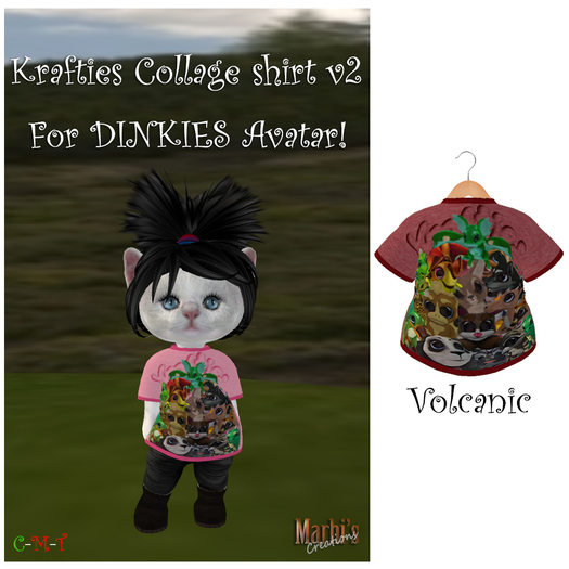 *MC*  DINKIES SHIRT - Krafties Collage v2 (VOLCANIC)