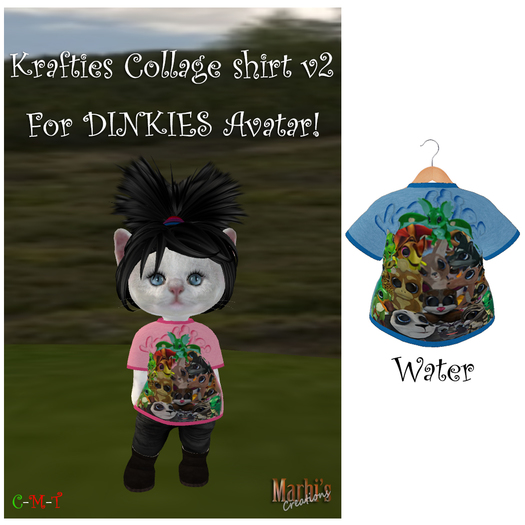 *MC*  DINKIES SHIRT - Krafties Collage v2 (WATER)