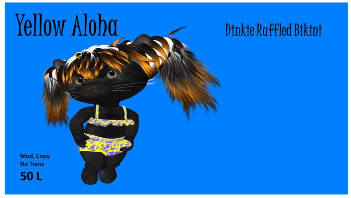 Yellow Aloha Dinkie Ruffled Bikini