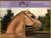 *E* Rigged Double Bridle [BOXED] RH Shetland Gold