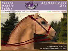 *E* Rigged Double Bridle [BOXED] RH Shetland Red