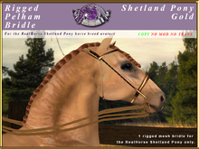 *E* Rigged Pelham Bridle  [BOXED] RH Shetland Gold