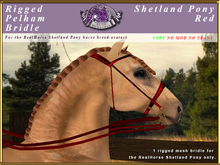 *E* Rigged Pelham Bridle  [BOXED] RH Shetland Red