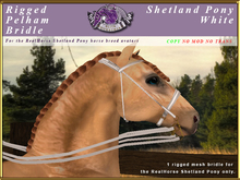 *E* Rigged Pelham Bridle  [BOXED] RH Shetland White