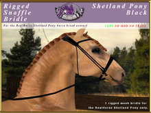 *E* Rigged Snaffle Bridle [BOXED] RH Shetland Black