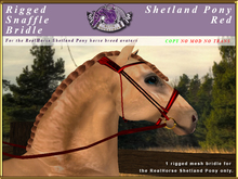 *E* Rigged Snaffle Bridle [BOXED] RH Shetland Red