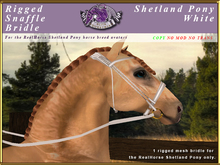 *E* Rigged Snaffle Bridle [BOXED] RH Shetland White