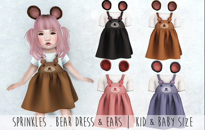 Sprinkles . bear dress brown