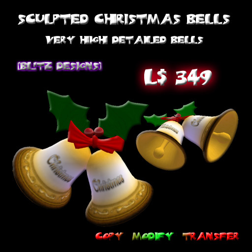 [Bl!tz Designs]Sculpted Christmas Bells Decoration