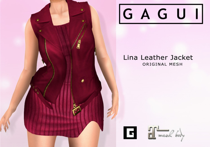 Gagui - Lina Leather Jacket - Maroon