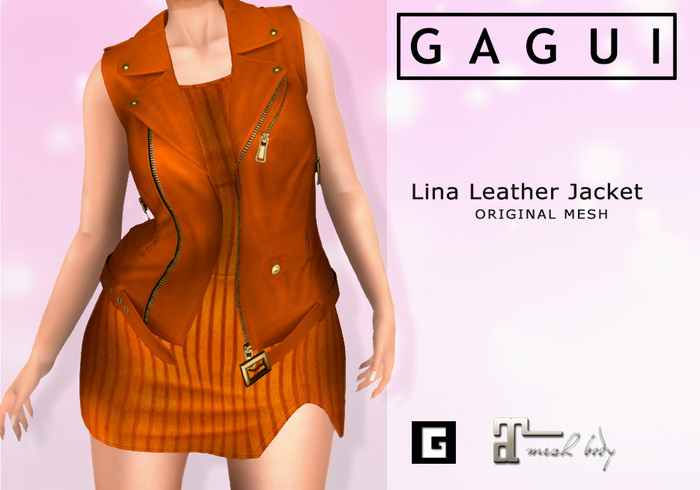 Gagui - Lina Leather Jacket - Orange