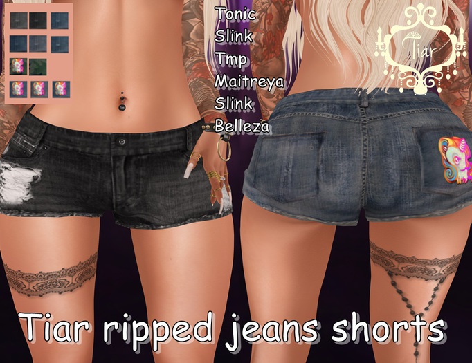 tiar  ripped jeans shorts