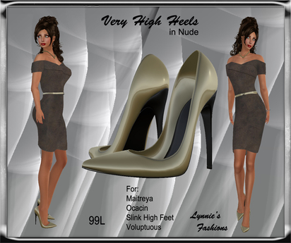Second Life Marketplace - VERY HIGH HEELS NUDE UNPACK