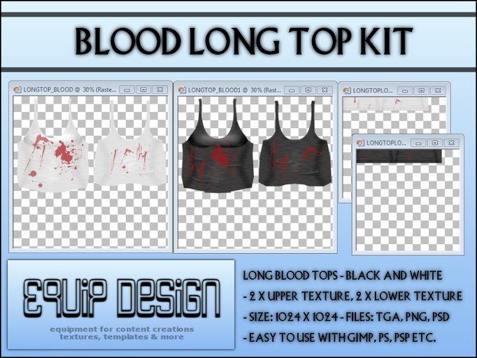 BLOOD LONG TOP KIT (tga, png, psd) *NEW*