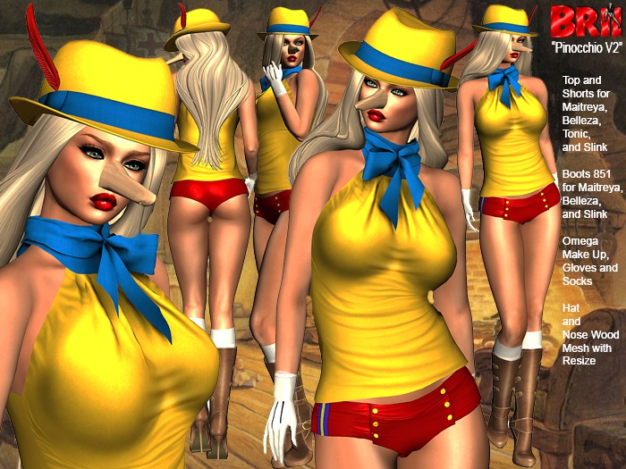 **PINOCCHIO INSPIRATION ENCHANTED WORLD STYLE COMPLET OUTFIT **