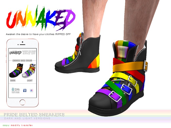 :: UNNAKED :: Pride Belted Sneakers