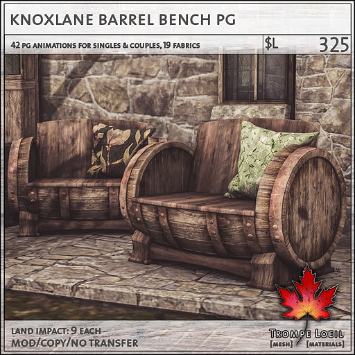 Trompe Loeil - Knoxlane Barrel Bench PG [mesh]