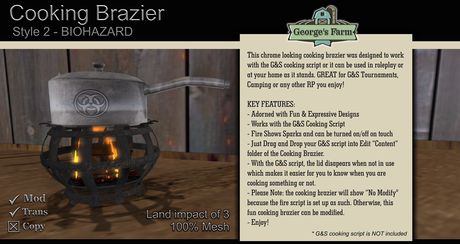 Second Life Marketplace - GEORGE'S FARM - COOKING BRAZIER 2 - BIOHAZARD