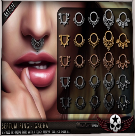 = REBELLION = "SPIKE" SEPTUM RING (GOLD) - GACHA