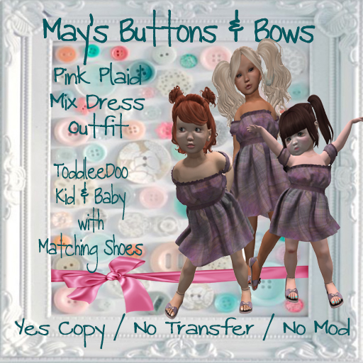 MBB * Pink Plaid Mix Dress Outfit (TD&Bebe)