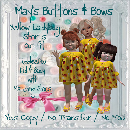 MBB * Yellow Ladybug Shorts Outfit (TD&Bebe)