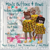 MBB * Yellow Ladybug Shorts Outfit (TD&Bebe)