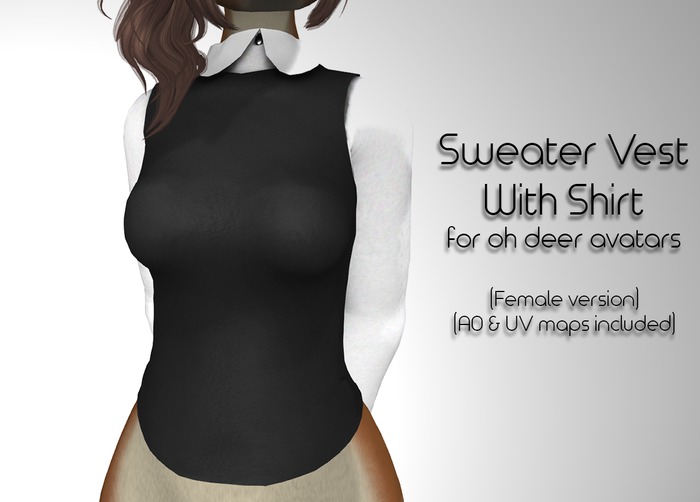 Oh Deer Sweater Vest with Shirt (Female)