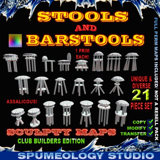 STOOLS AND BARSTOOLS - HOME AND CLUB SEATING SCULPTY MAPS