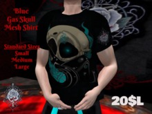 Blue Gas Skull Mesh Shirt