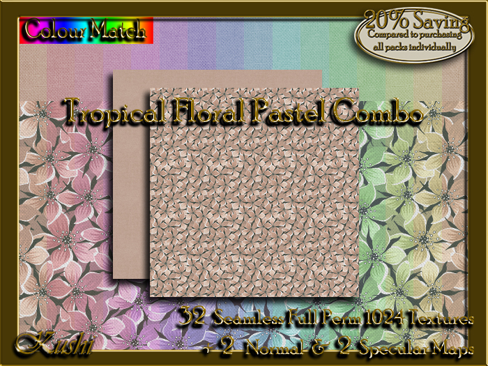 Tropical Floral Pastel Combo Textures 