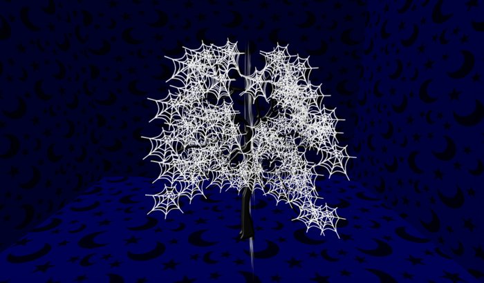 blinking spider web tree