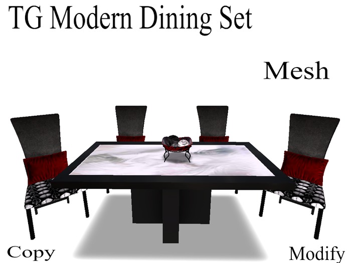 TG Black Leaf Modern Dining Set