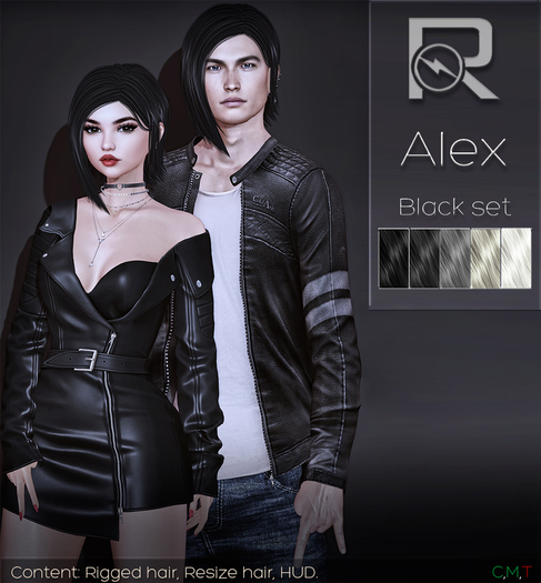 =Reflex= Alex hair-Black set