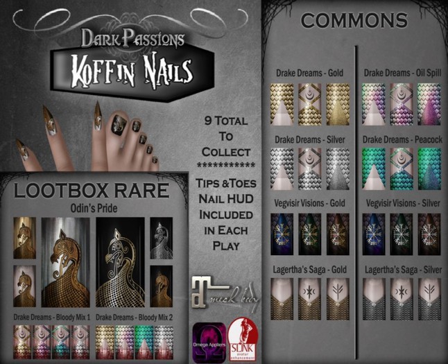  DP - Koffin Nails - Nail HUDS - Vegvisir Visions - Silver (Box) 