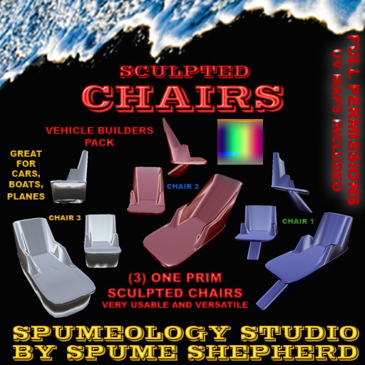 SCULPTED VEHICLE ARM CHAIRS WITH UV MAPS