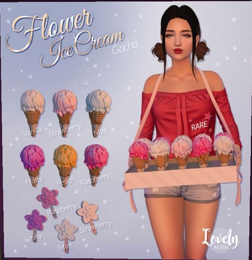 ((LovelyAlien)) Flower Garden - Ice Pop - Raspberry