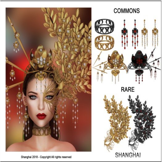 - shanghai - Fire Bird Earring Black GACHA