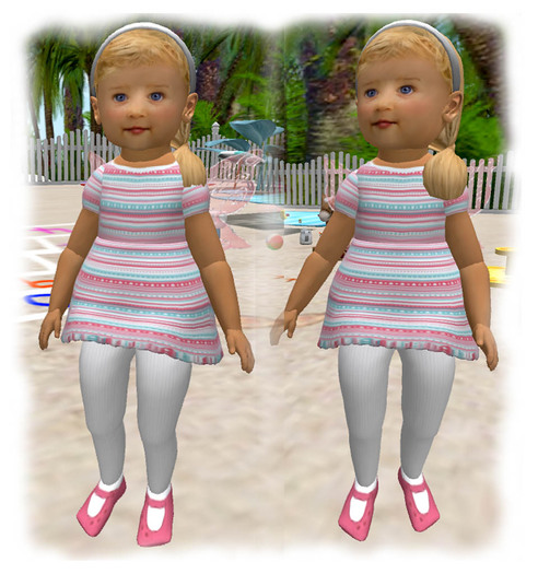 ZOOBY HEART STRIPED DRESS